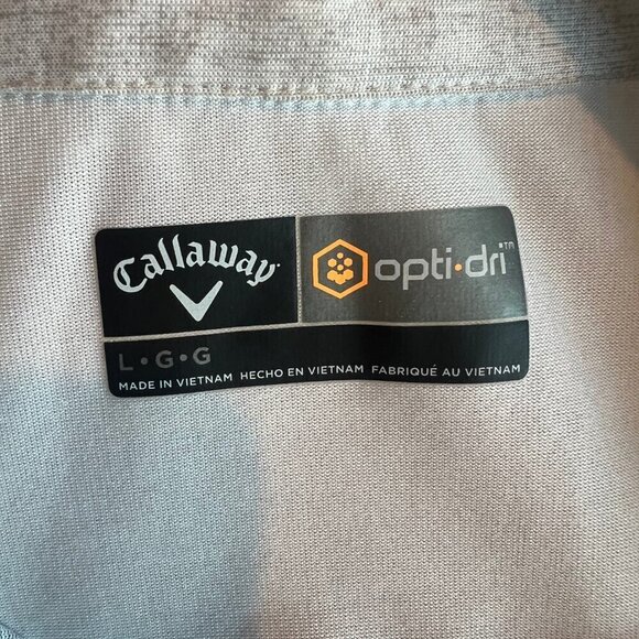 Men's Green & Gray Callaway Polo Opti Dri Golf Shirt, Men's Large - Picture 6 of 7